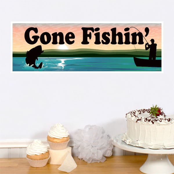Bass Fishing Party Tiny Banners, 4 ct, Birthday Direct