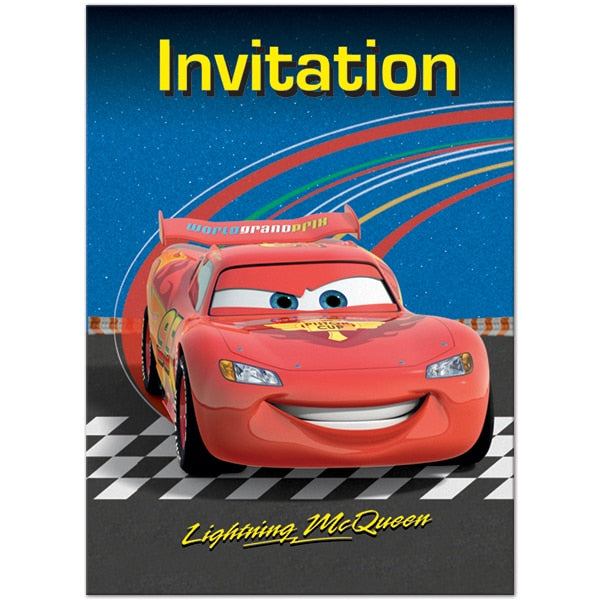 Disney Cars Invitations Fill In with Envelopes Fill In with