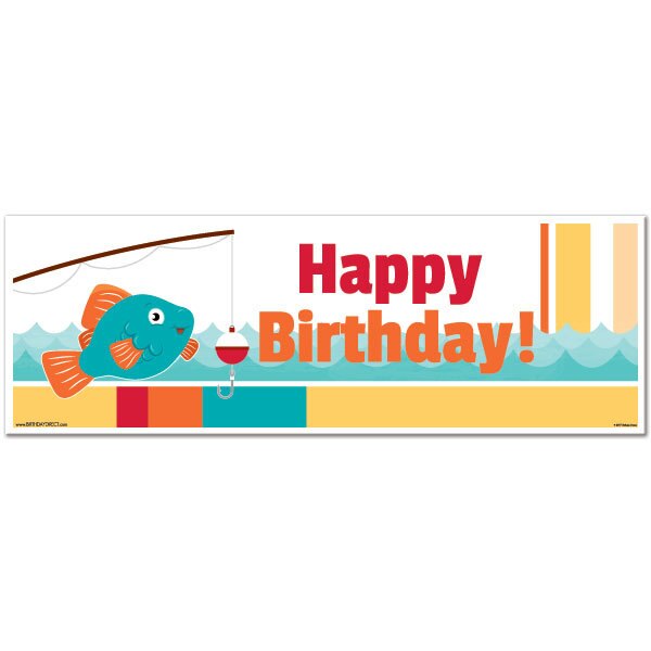 Bass Fishing Party Tiny Banners, 4 ct, Birthday Direct