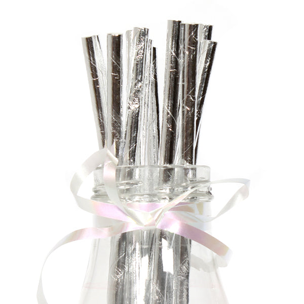 Silver Metallic Paper Straws set of 144, Birthday Direct – BirthdayDirect