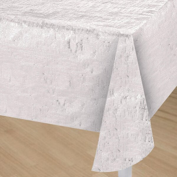 White Plastic Table Covers, 54x108