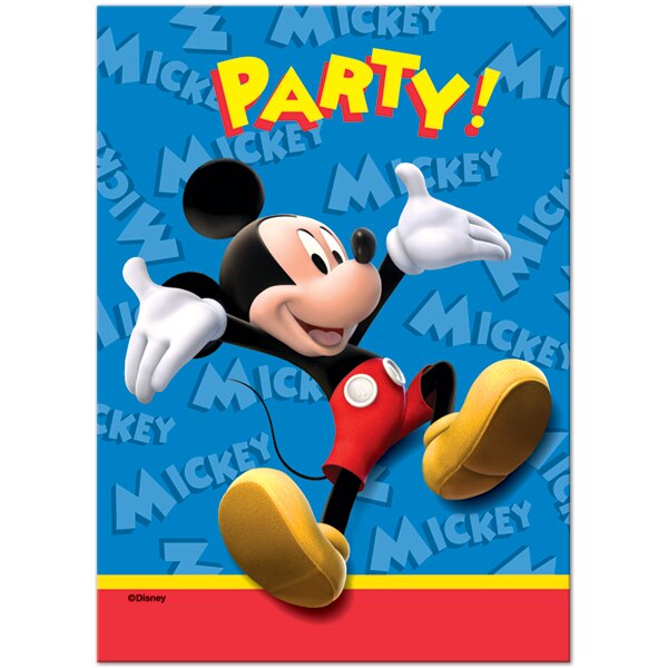 mickey mouse blue invitation