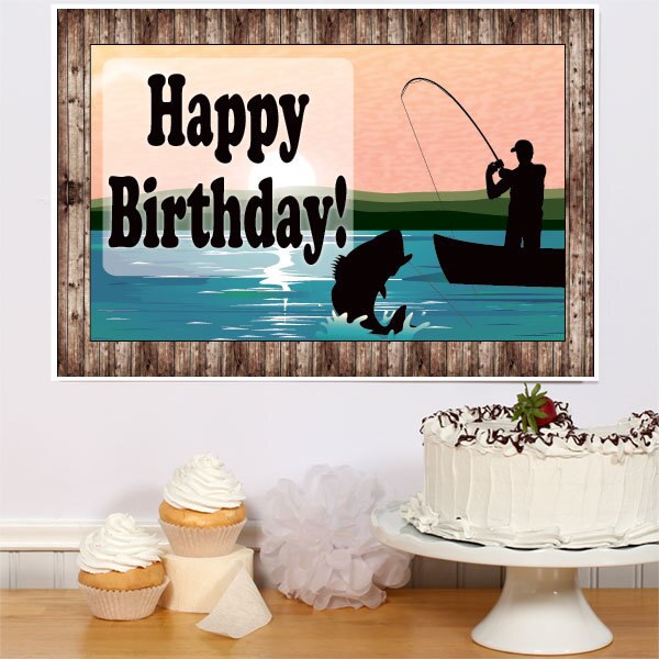 Personalized Fly Fishing Cake Topper 
