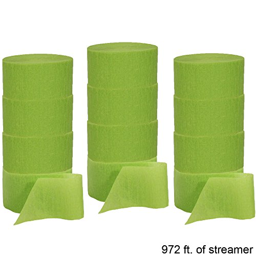 81' Roll Green Crepe Paper Streamer