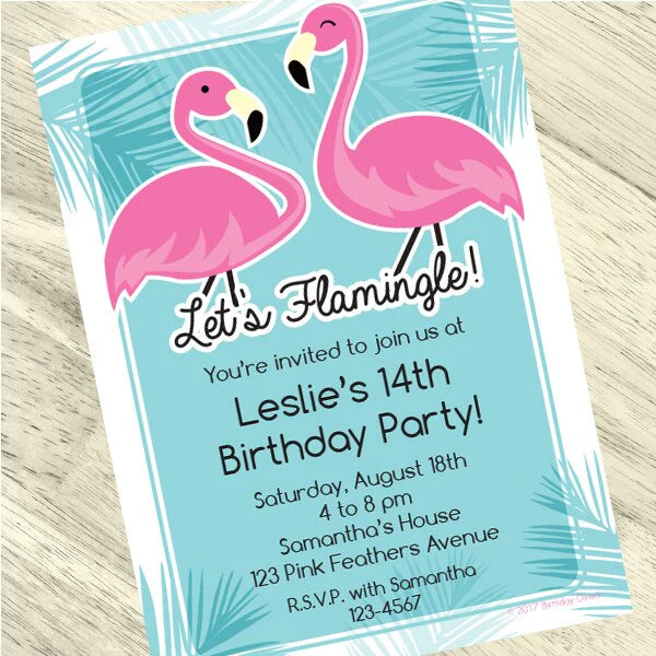 Flamingo Party Invitation by Birthday Direct