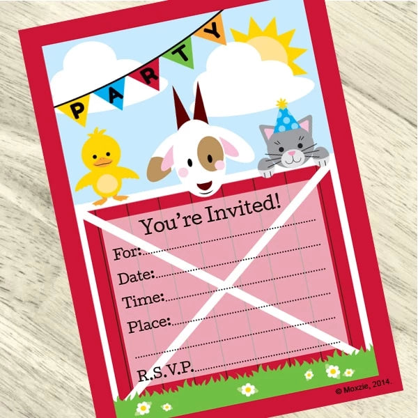 Farm Barnyard Invitations by Birthday Direct