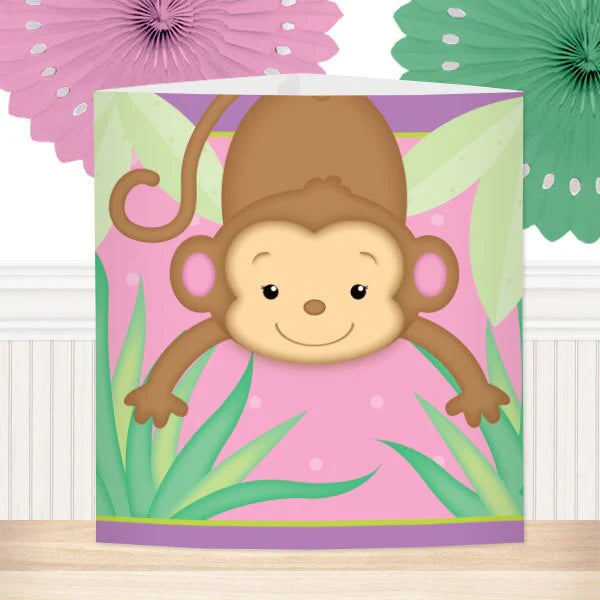 Little Monkey Pink Party Centerpiece by Birthday Direct