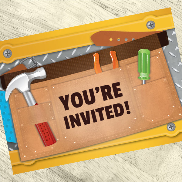 Little Handy Man Party Invitations by Birthday Direct