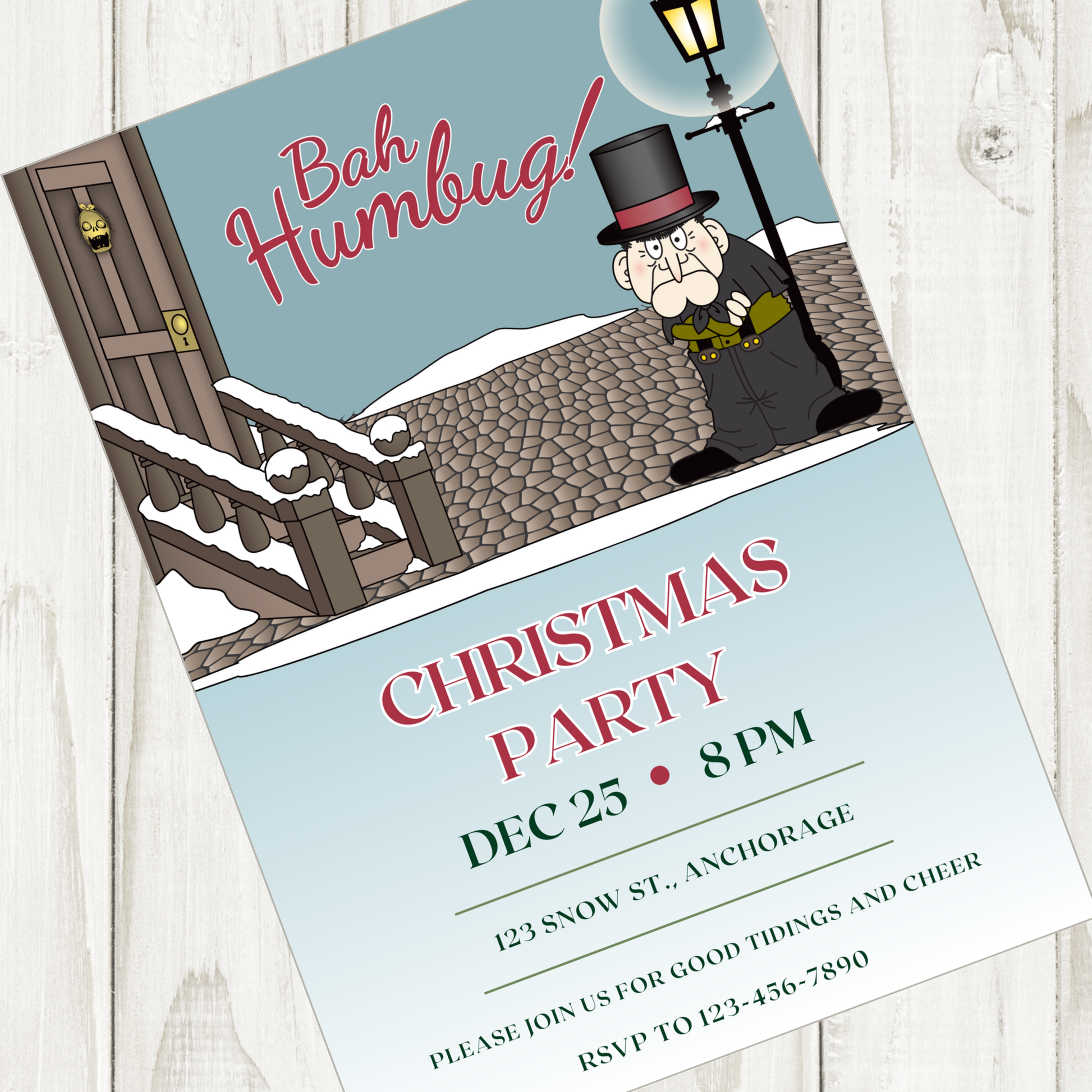 Christmas Scrooge Bah Humbug Party Invitation by Birthday Direct