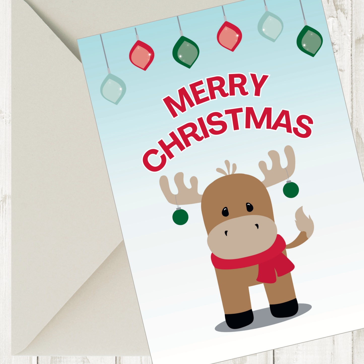 Little Moose Christmas Party Invitation Backside by Birthday Direct