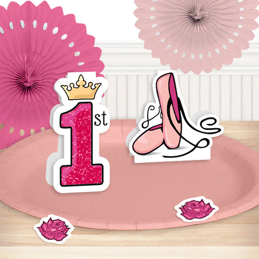 Ballerina 1st Birthday Table Decoration, Printable, Digital Download by Birthday Direct