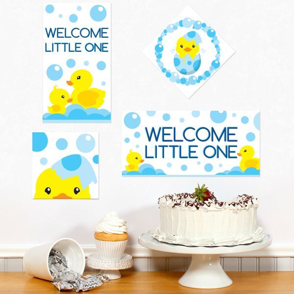 Little Ducky Baby Shower Sign Cutouts Wall Decoration, 8.5x11 Printable PDF by Birthday Direct