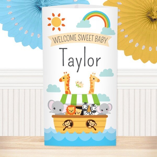 Noah's Ark Baby Shower Centerpiece, 10 inch Editable PDF Printable by Birthday Direct