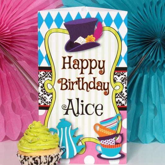 Mad Hatter Tea Birthday Centerpiece, 10 inch Editable PDF Printable by Birthday Direct