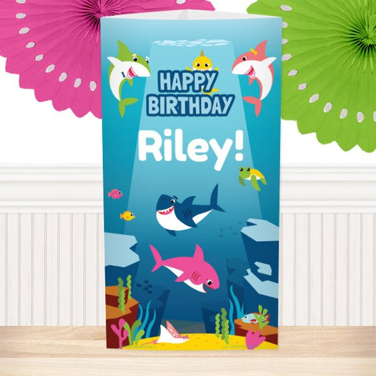 Shark Baby Birthday Centerpiece, 10 inch Editable PDF Printable by Birthday Direct