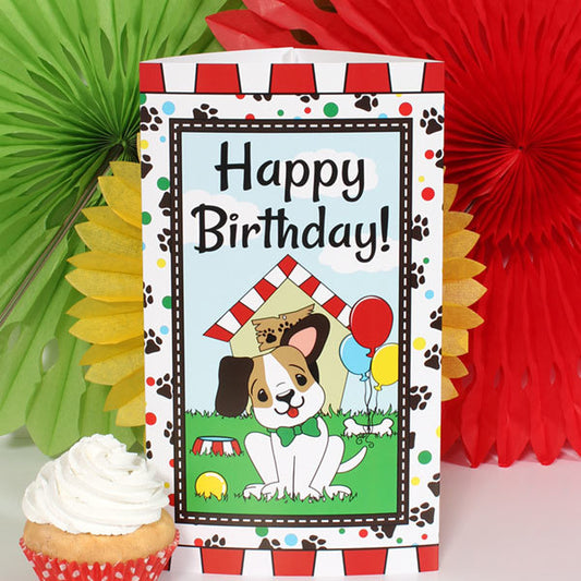 Little Dog Birthday Centerpiece PDF Printable by Birthday Direct