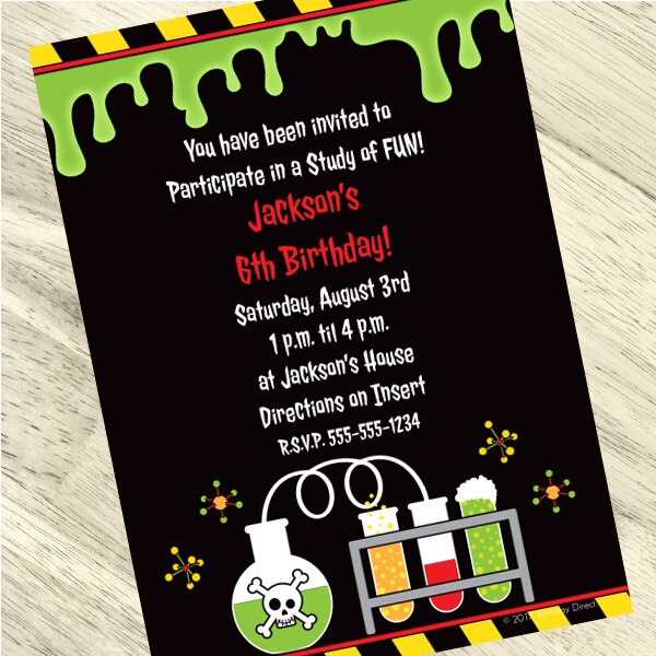 Mad Slime Scientist Party Invitation, 5x7-in, Editable Canva Template by Birthday Direct