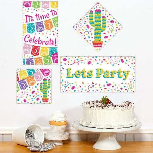 Cactus Pinata Fiesta Party Sign Cutouts Wall Decoration, 8.5x11 Printable PDF by Birthday Direct