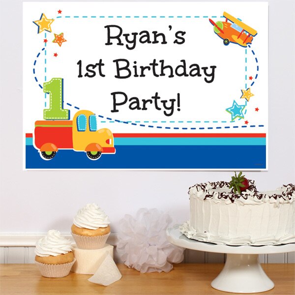 All Aboard 1st Birthday Sign, Editable PDF Printable by Birthday Direct