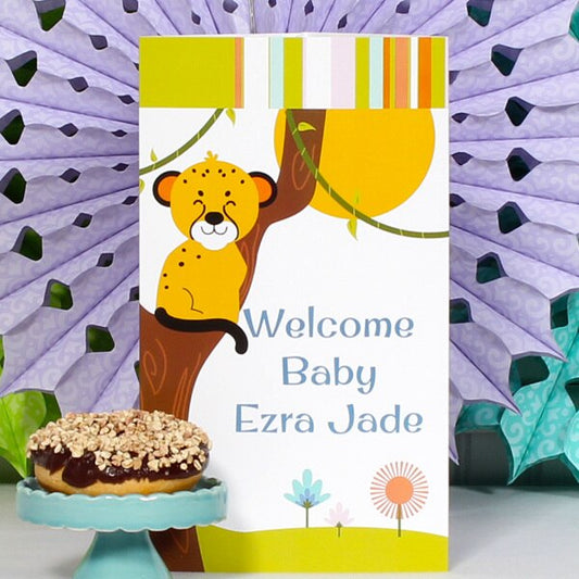 Little Cub and Hippo Party Centerpiece, 10 inch Editable PDF Printable by Birthday Direct