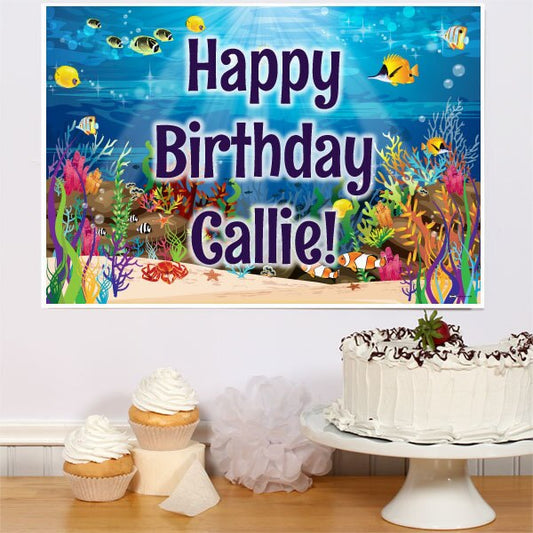 Under the Sea Party Sign, Editable PDF Printable by Birthday Direct