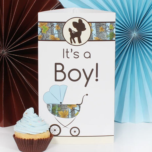 Camouflage Blue Baby Shower Centerpiece PDF Printable by Birthday Direct