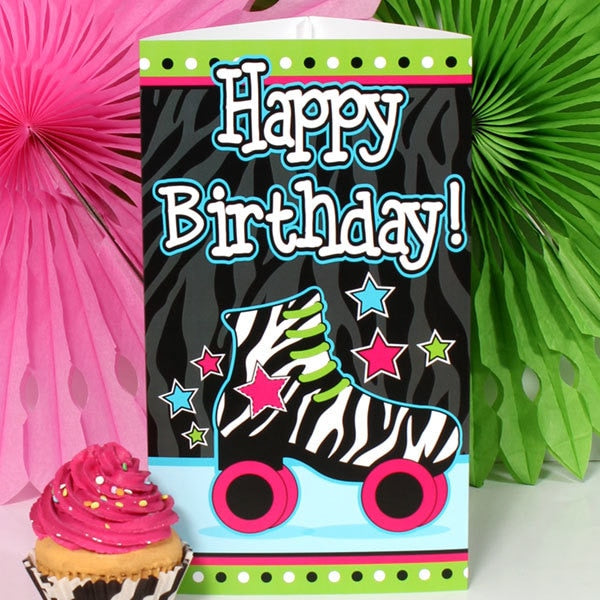 Roller Skate Birthday Centerpiece PDF Printable by Birthday Direct