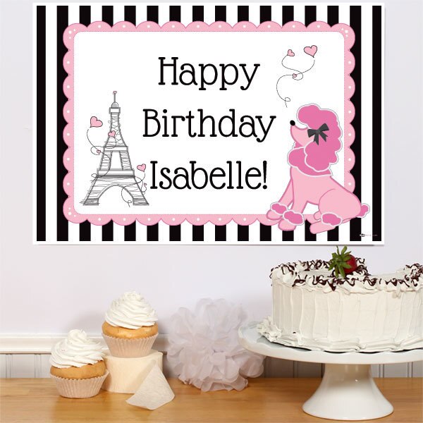 Paris Ooh La La Party Sign, Editable PDF Printable by Birthday Direct