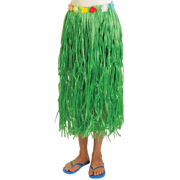 Green Hula Skirt with Flowers, Adult Size – BirthdayDirect