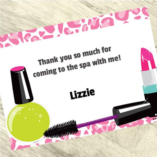 Glamour Makeup Party Thank You, 5x7-in, Editable PDF Printable by Birthday Direct