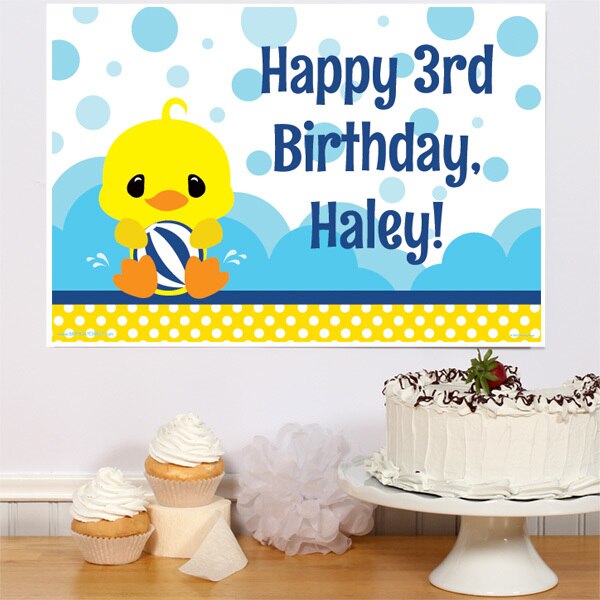 Little Ducky Party Sign, Editable Canva Template by Birthday Direct