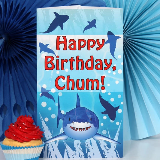 Shark Birthday Centerpiece PDF Printable by Birthday Direct