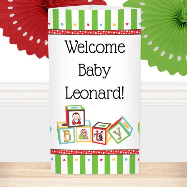 ABC Baby Shower Centerpiece, 10 inch Editable PDF Printable by Birthday Direct