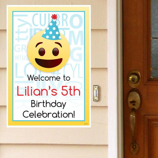 Emoji Party Door Greeter, Editable PDF Printable by Birthday Direct