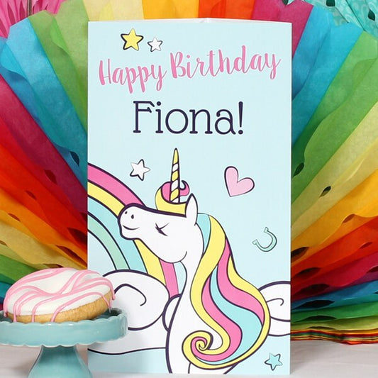 Unicorn Pony Birthday Centerpiece, 10 inch Editable PDF Printable by Birthday Direct