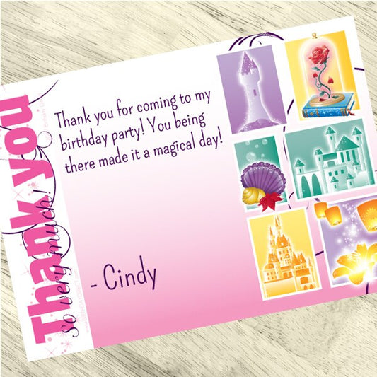 Princess Castle Party Thank You, 5x7-in, Editable PDF Printable by Birthday Direct