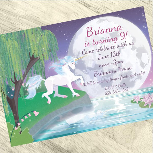 Unicorn Fantasy Party Invitation, 5x7-in, Editable PDF Printable by Birthday Direct