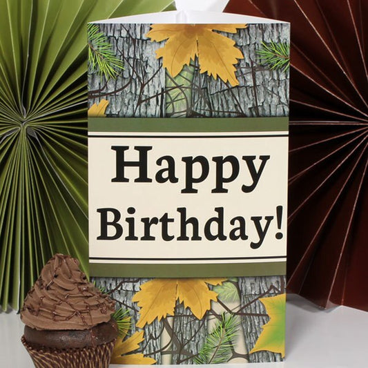 Camouflage Woodland Party Centerpiece PDF Printable by Birthday Direct