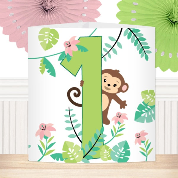 Little Monkey 1st Birthday Centerpiece, 8.5x11 Printable PDF by Birthday Direct