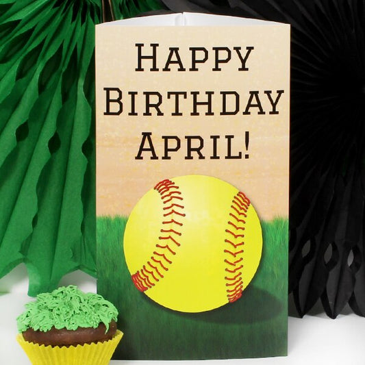 Softball Party Centerpiece, 10 inch Editable PDF Printable by Birthday Direct