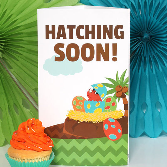 Little Dinosaur Baby Shower Centerpiece PDF Printable by Birthday Direct