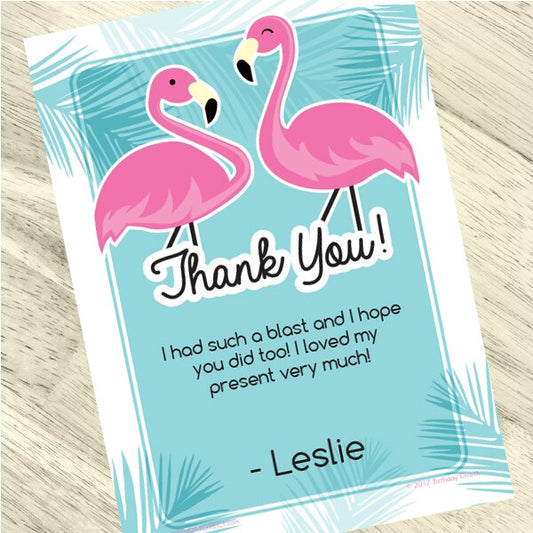 Flamingo Party Thank You, 5x7-in, Editable PDF Printable by Birthday Direct