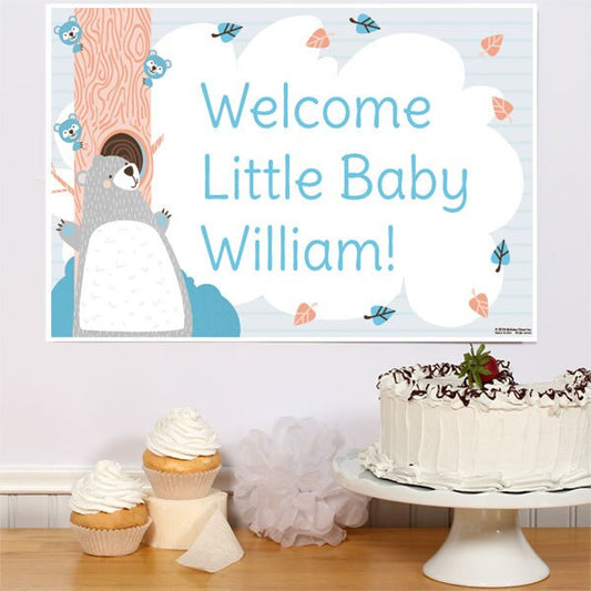 Little Bear Party Sign, Editable PDF Printable by Birthday Direct