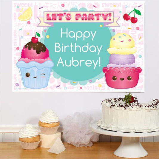 Ice Cream Smiles Party Sign, Editable PDF Printable by Birthday Direct