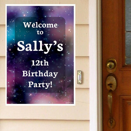 Galaxy Party Door Greeter, Editable PDF Printable by Birthday Direct