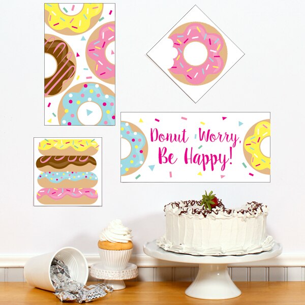 Donut Party Sign Cutouts Wall Decoration, 8.5x11 Printable PDF by Birthday Direct