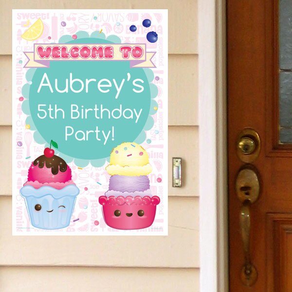 Ice Cream Smiles Party Door Greeter, Editable PDF Printable by Birthday Direct