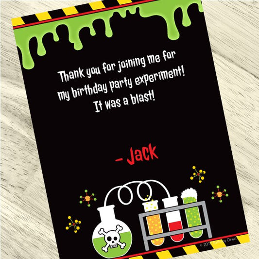 Mad Slime Scientist Party Thank You, 5x7-in, Editable Canva Template by Birthday Direct