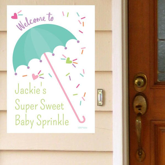 Sprinkle Baby Shower Door Greeter, Editable PDF Printable by Birthday Direct