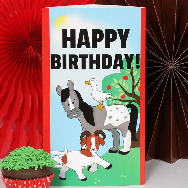 On the Farm Birthday Centerpiece PDF Printable by Birthday Direct